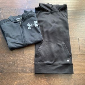 Fleece Xersion hoodie & Fleece Under Amour jacket, boys size S 8, Black color